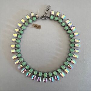 NWT J. Crew sea foam green / blue iridescent stone necklace